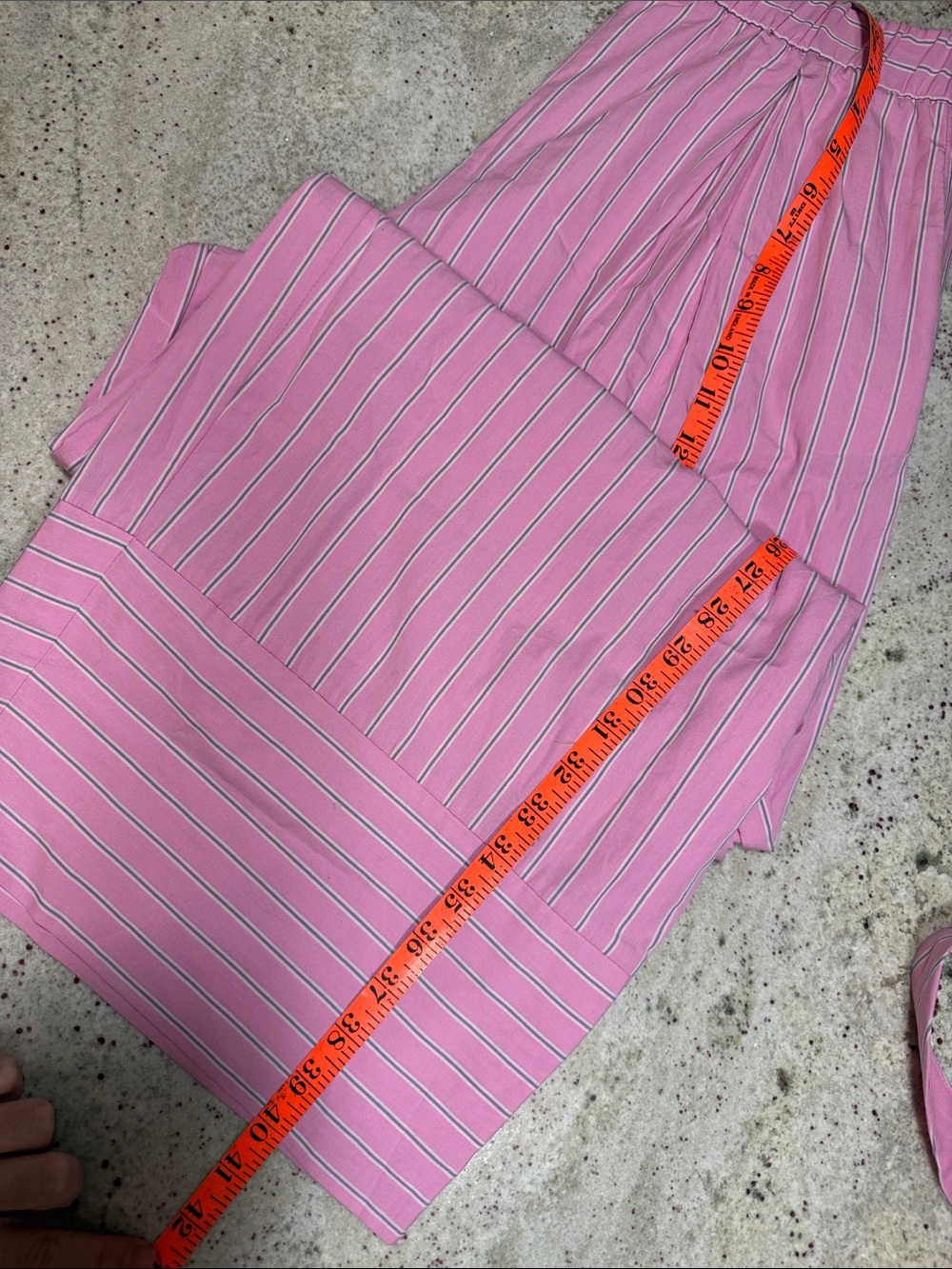 Set Striped poplin Pink Wide-Leg High-Rise Pants - Women's Lounge Trousers - Picture 11 of 13